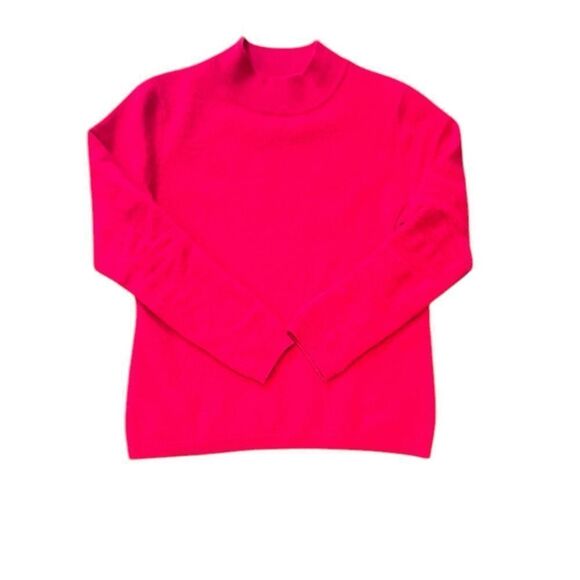 Privé 100% Cashmere Sweater Red Mock Neck Pullover Women’s Size Large - Picture 1 of 4
